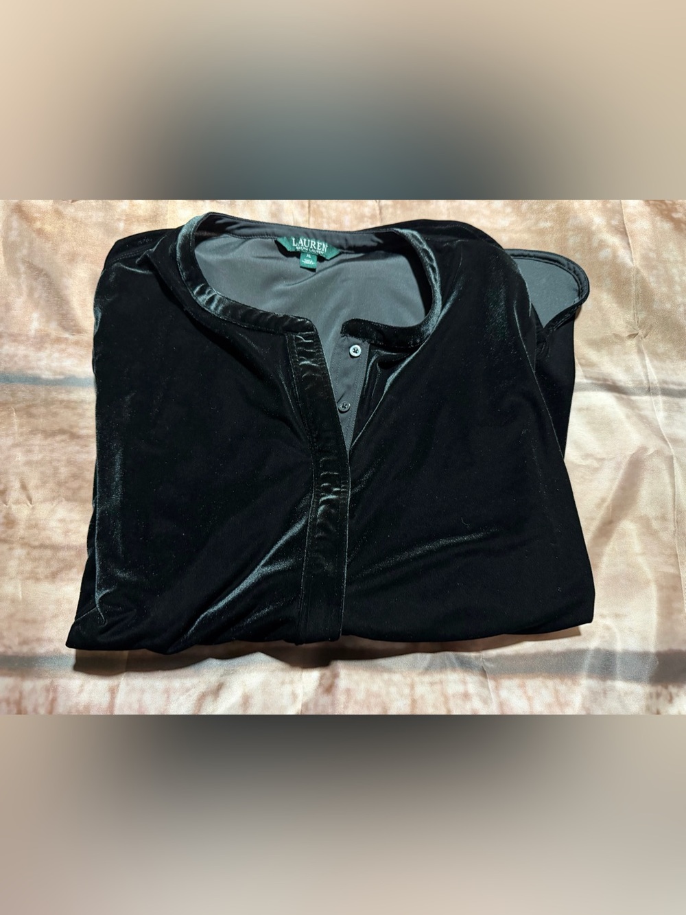 Lauren Ralph Lauren Black Velvet top - Picture 4 of 6